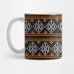 orange and black pattern background fabric pattern Mug